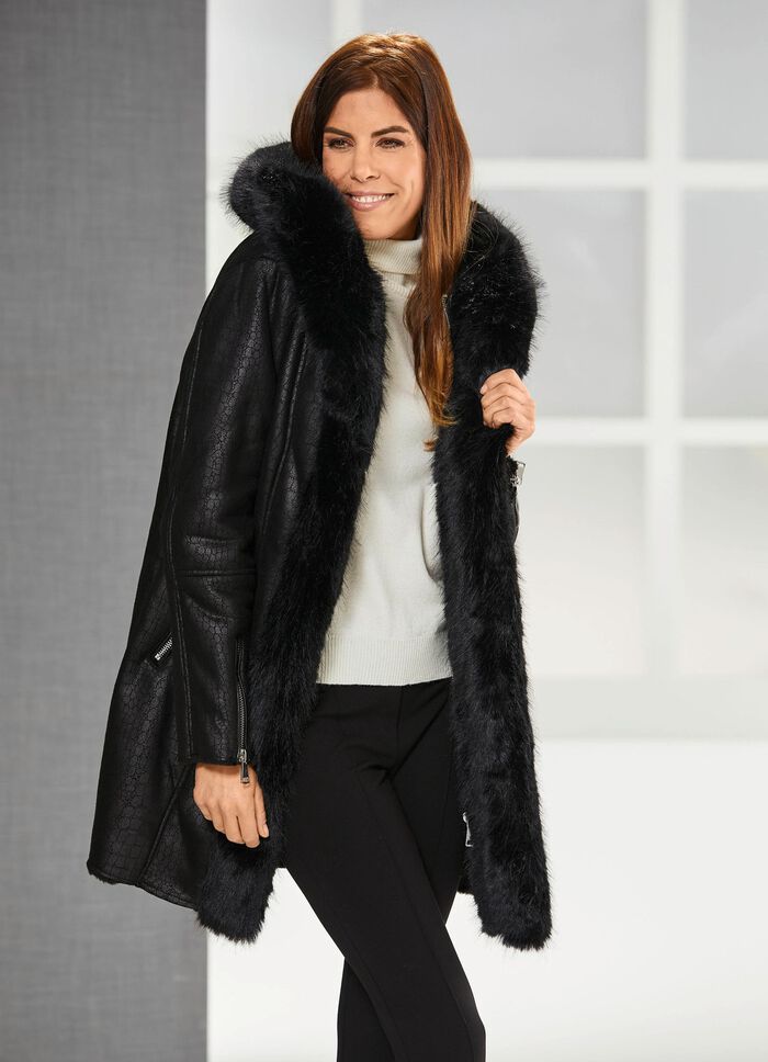 l&aring;ng jacka med krokodildesign 