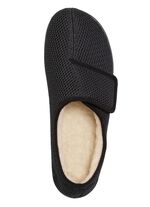 Tofflor gjorda av vadderat textilmaterial SVART