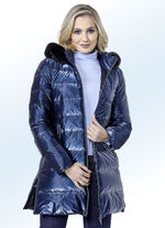 Funktionell kort kappa i metallisk look 