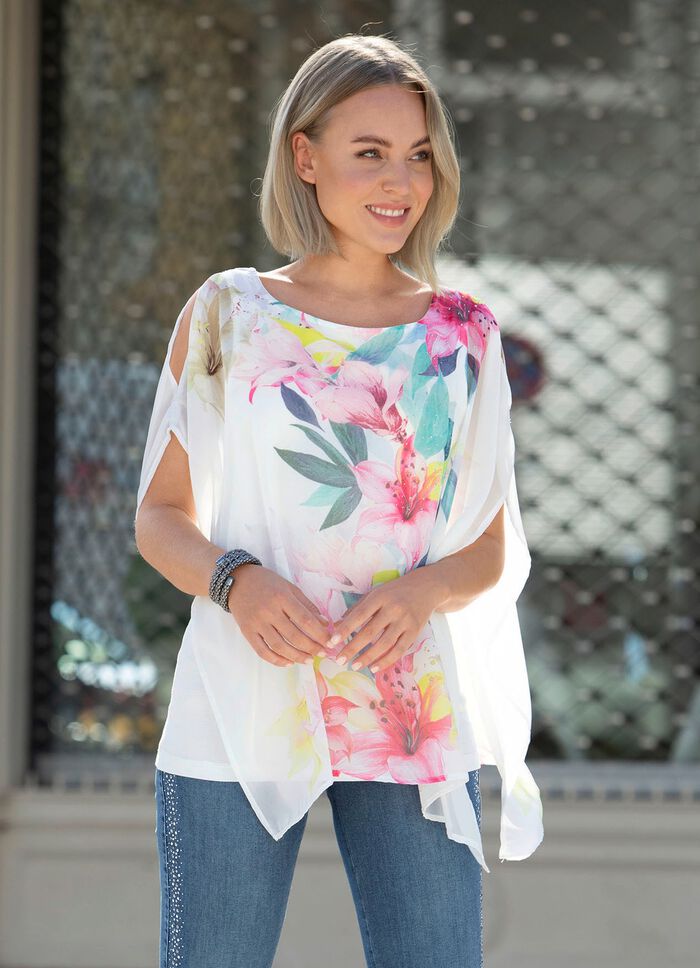 Topp i dubbla lager med chiffong&ouml;verdrag 