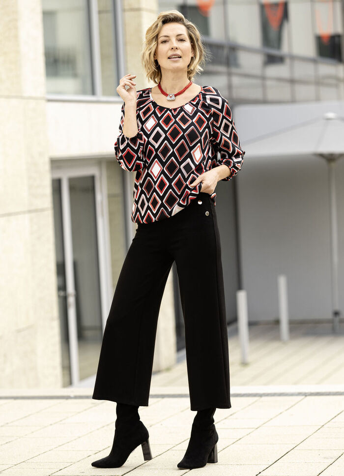 Culottes med dekorativa knappar SVART