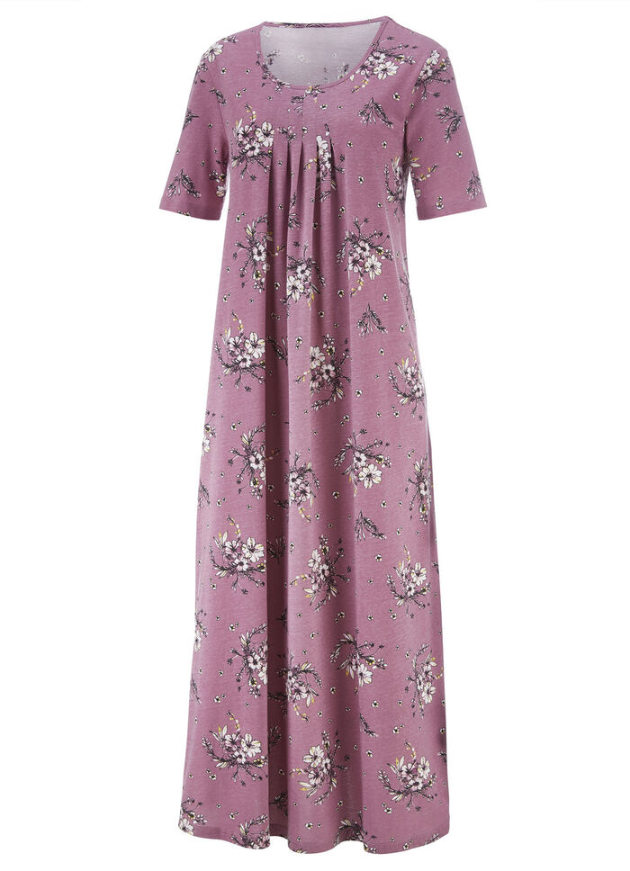 Nattlinne, fotlång med korta ärmar 