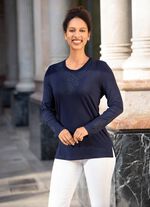 Skjorttunika med broderi ton-i-ton NATTBL&Aring;