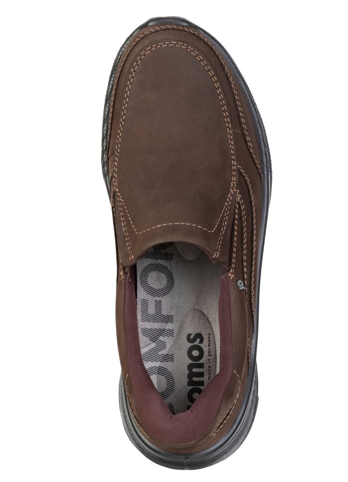 Klassiska herrtofflor, bredd H, med uttagbar fotb&auml;dd MOKKA