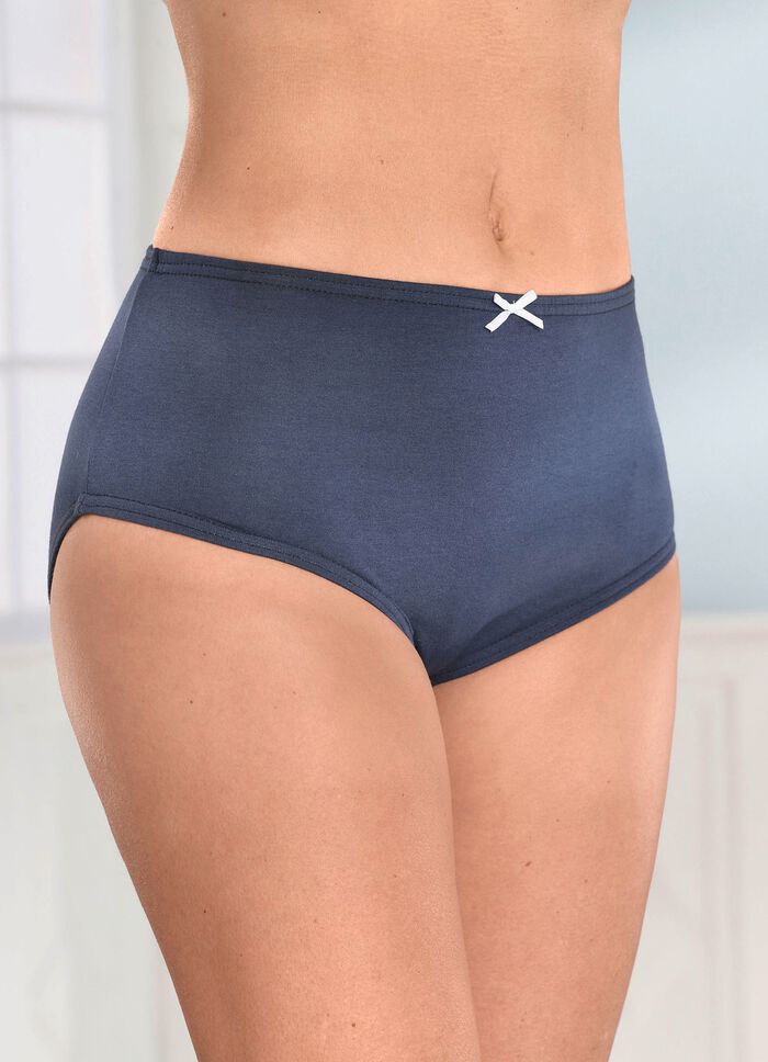 Paket med fem trosor med res&aring;r i midjan 