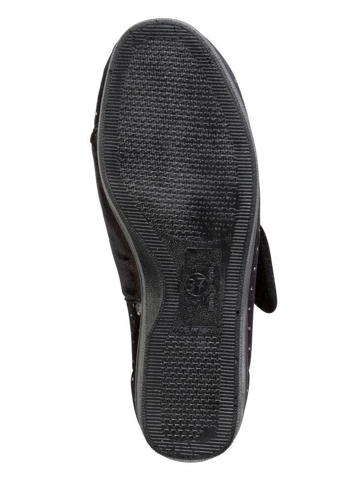 Laurina kardborresko med fint gnistrande glitterpr&auml;gling SVART