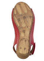 Gemini, trendiga damsandaler, bredd G, med justerbart kardborreband ROT-BUNT