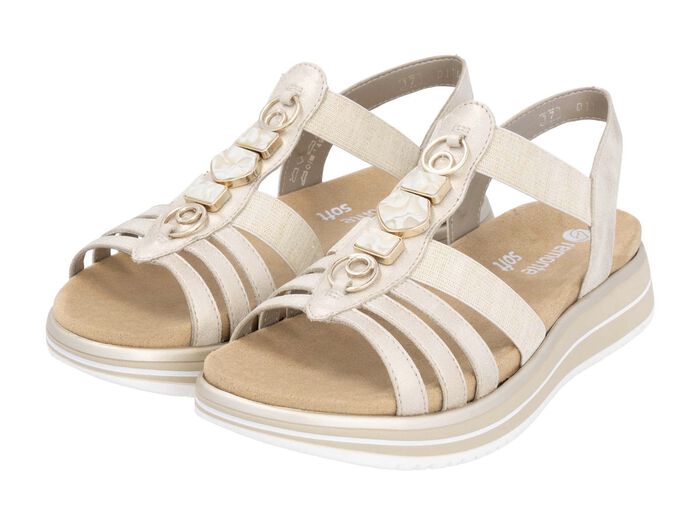 Remonte sandal med axelband med metallsmycken MATTGULD