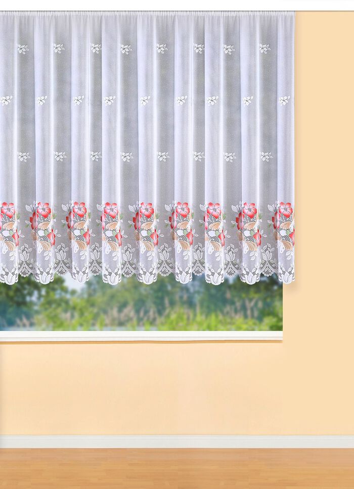 Blommig persienn med universalskena WEISS-BUNT