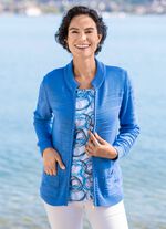 Kofta med texturerade ränder AZURBLAU