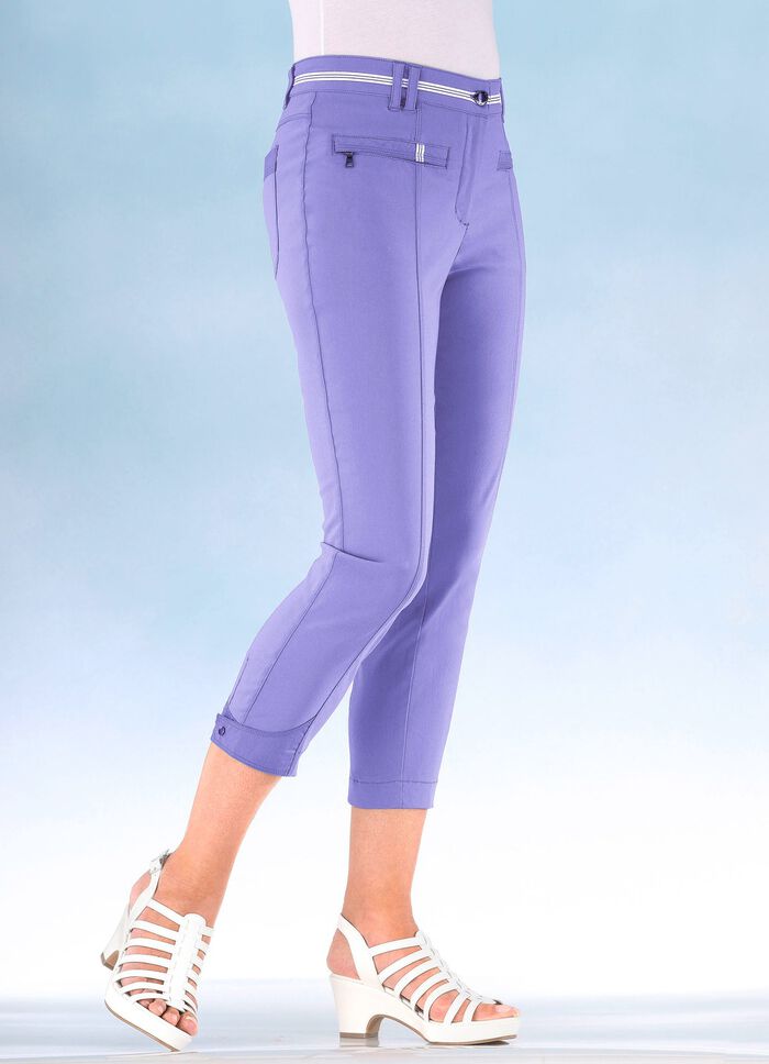 7/8-byxa med kontrasterande dekorband 