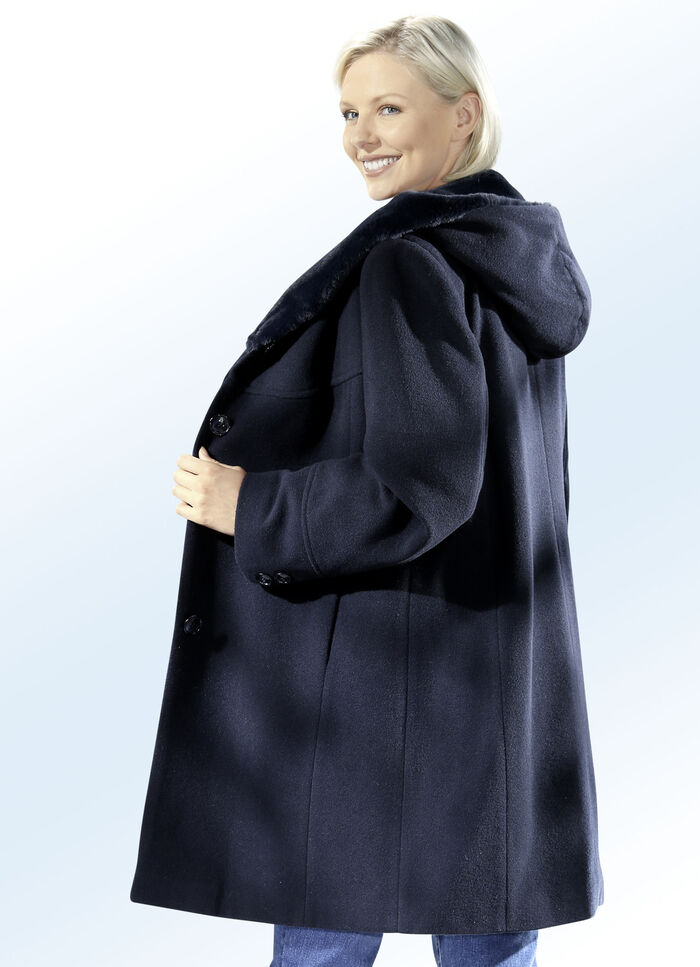 Kort kappa med fixerad huva 