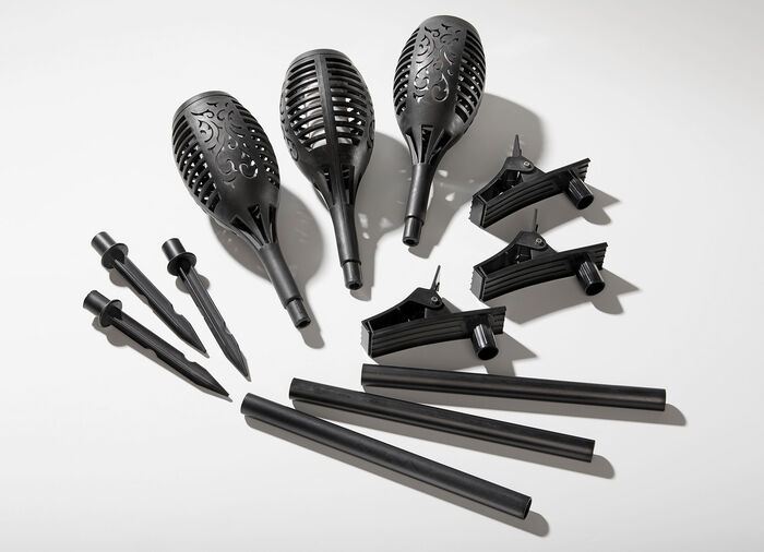 Solfacklampa, set om 3, f&ouml;r att kl&auml;mma eller plugga 