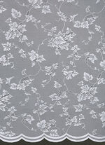 Halvtransparent rullgardin med böjd ände