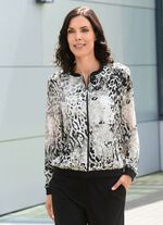 Blusjacka med svart ribbstickad 