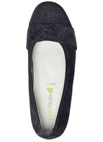 Waldläufer, bekväma dampumps, vidd K, med uttagbar fotbädd SVART-VITT