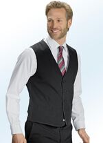 Kostym med v&auml;ndbar v&auml;st och tv&aring; byxor SVART-SILVER GR&Aring;