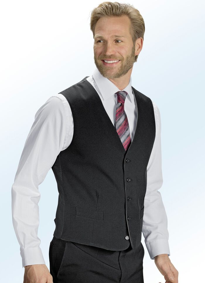 Kostym med v&auml;ndbar v&auml;st och tv&aring; byxor SVART-SILVER GR&Aring;