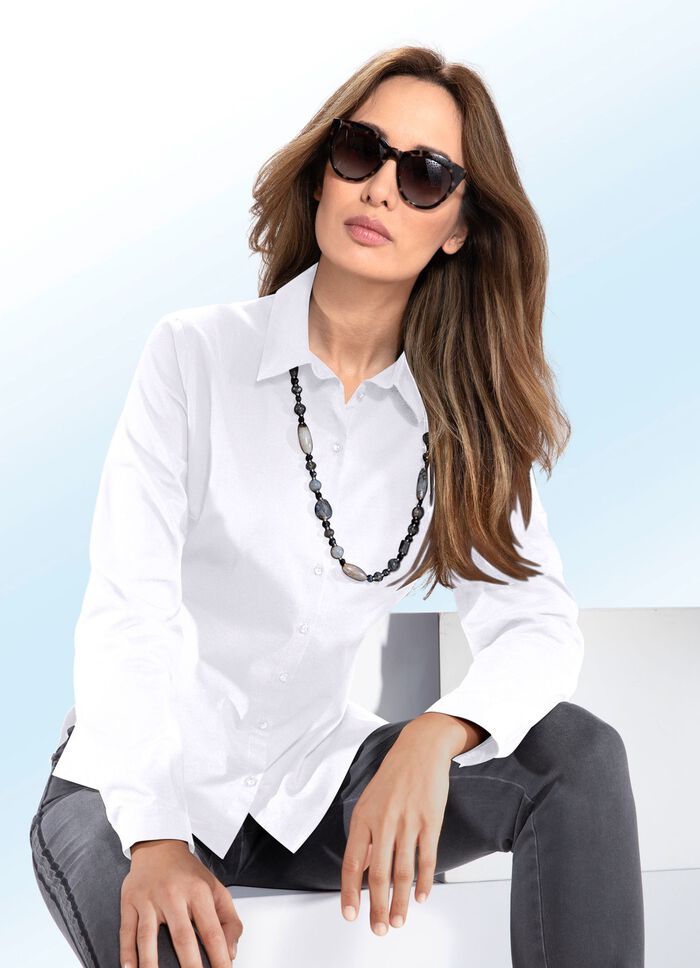 Blus med skjortkrage 