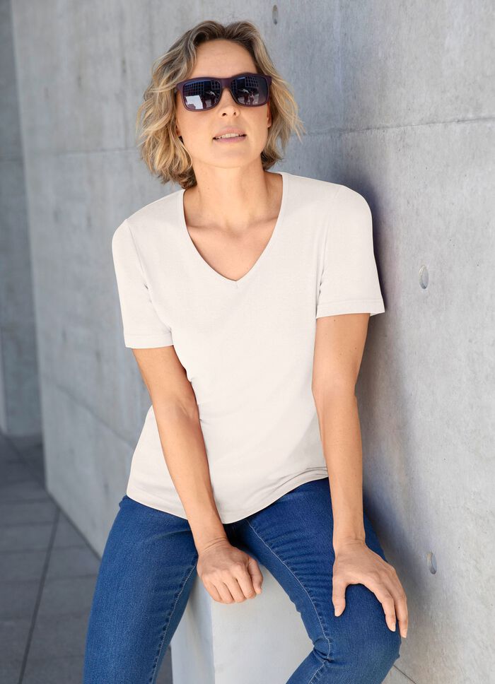 skjorta, 1/2 långa ärmar ECRU