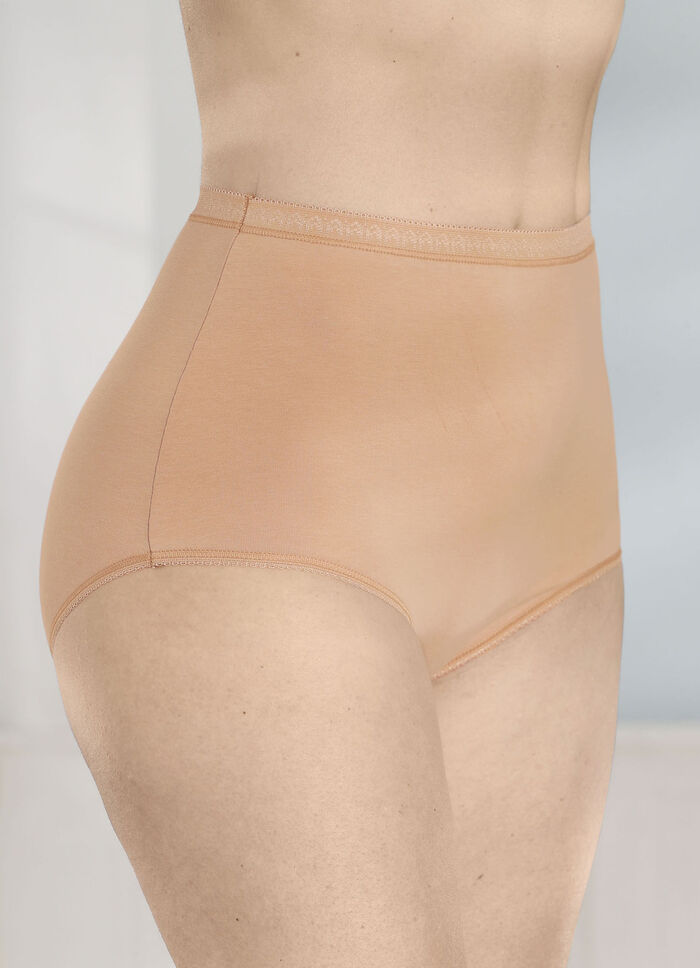 Fempack trosor med dekorativt resårband i midjan 