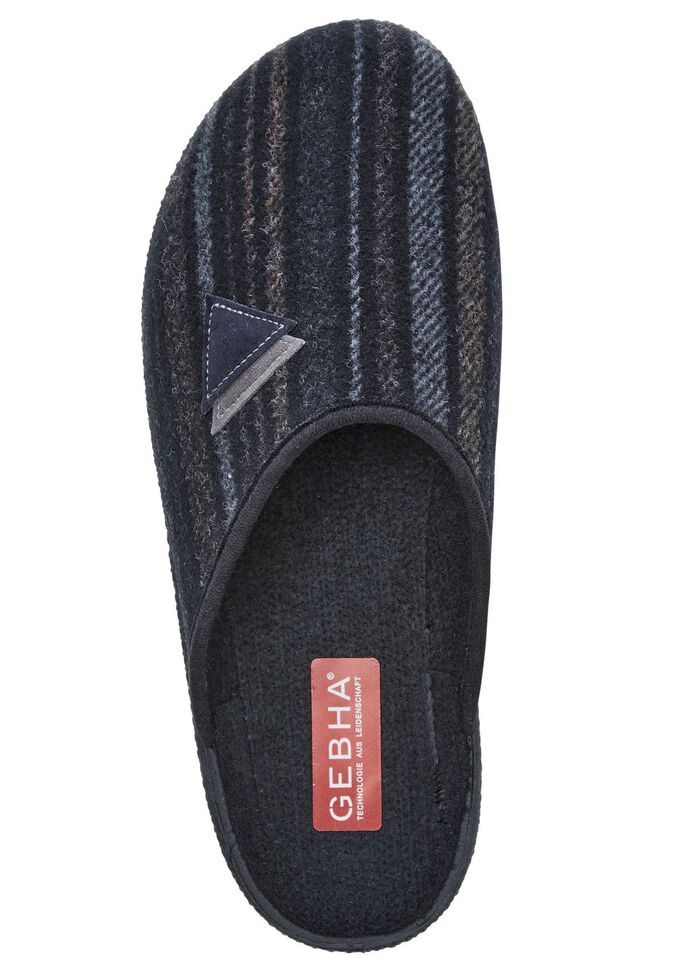 Klassiska herrtofflor med anatomiskt formad fotb&auml;dd SVART-GR&Aring;