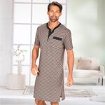 Kort&auml;rmad nattlinne med knappsl&aring; 