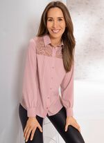 Blus med skjortkrage 