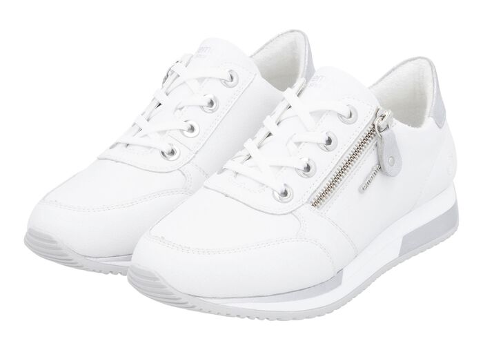 Remonte-sneakers med sn&ouml;rning och skimrande silverf&auml;rgad kontrastkant 