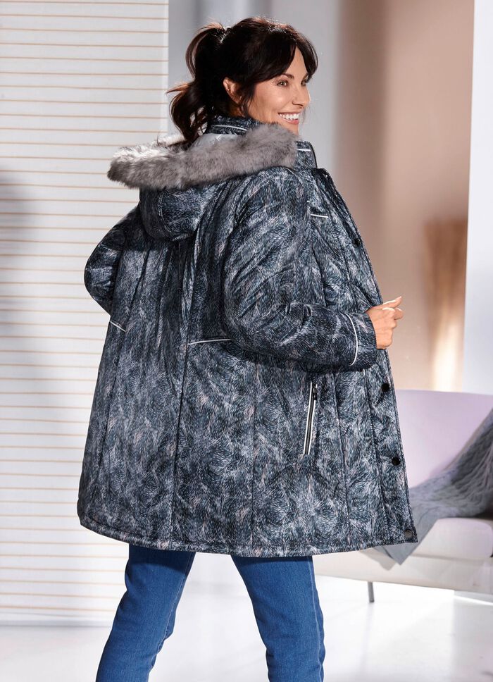 L&aring;ng jacka med avtagbar huva 