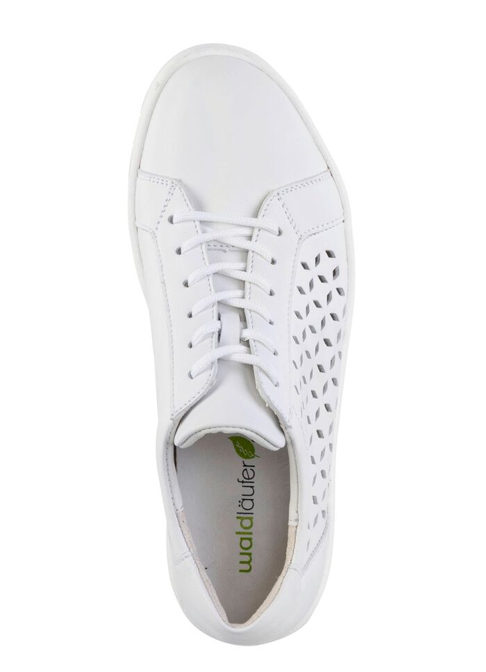 Waldl&auml;ufer sneakers av nappal&auml;der med luftiga perforeringar WEISS