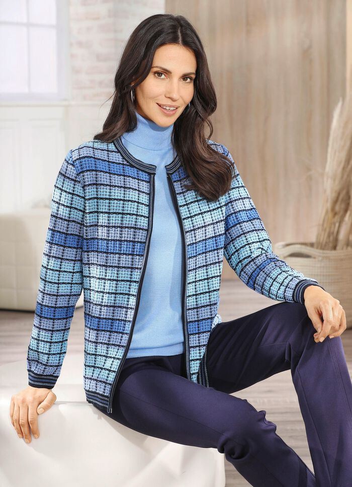 Cardigan med grafiskt m&ouml;nster 