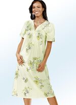 Nattlinne, kort &auml;rm med knappsl&aring; GR&Ouml;N-F&Auml;RGERIGT