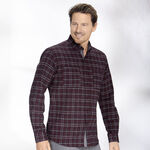"Milano Italy" skjorta med button-down krage BORDEAUX-GRAU