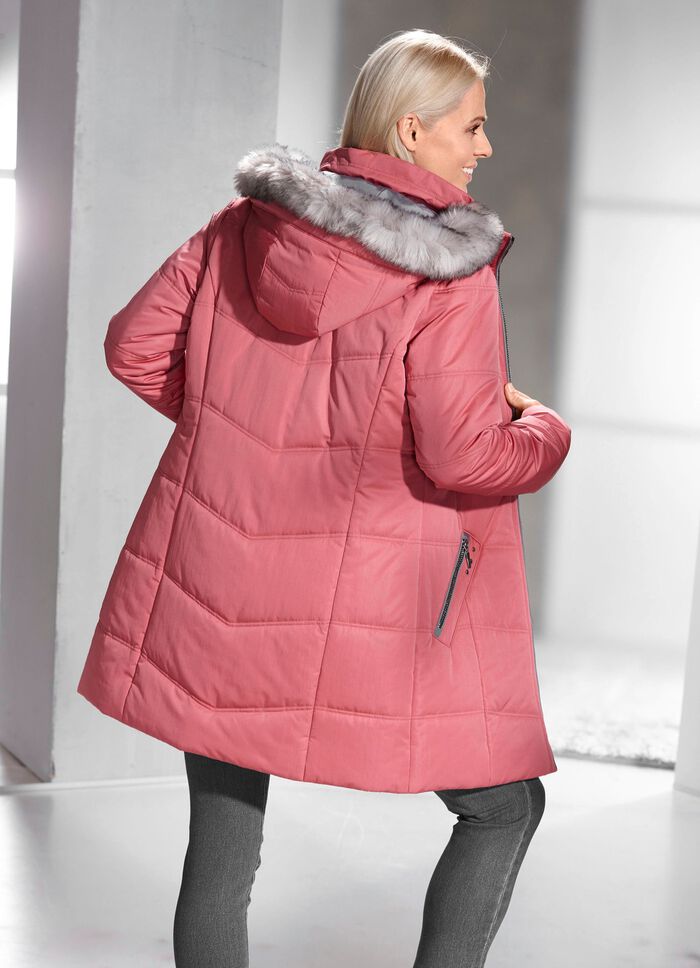 L&aring;ng jacka med avtagbar fuskp&auml;lskant 