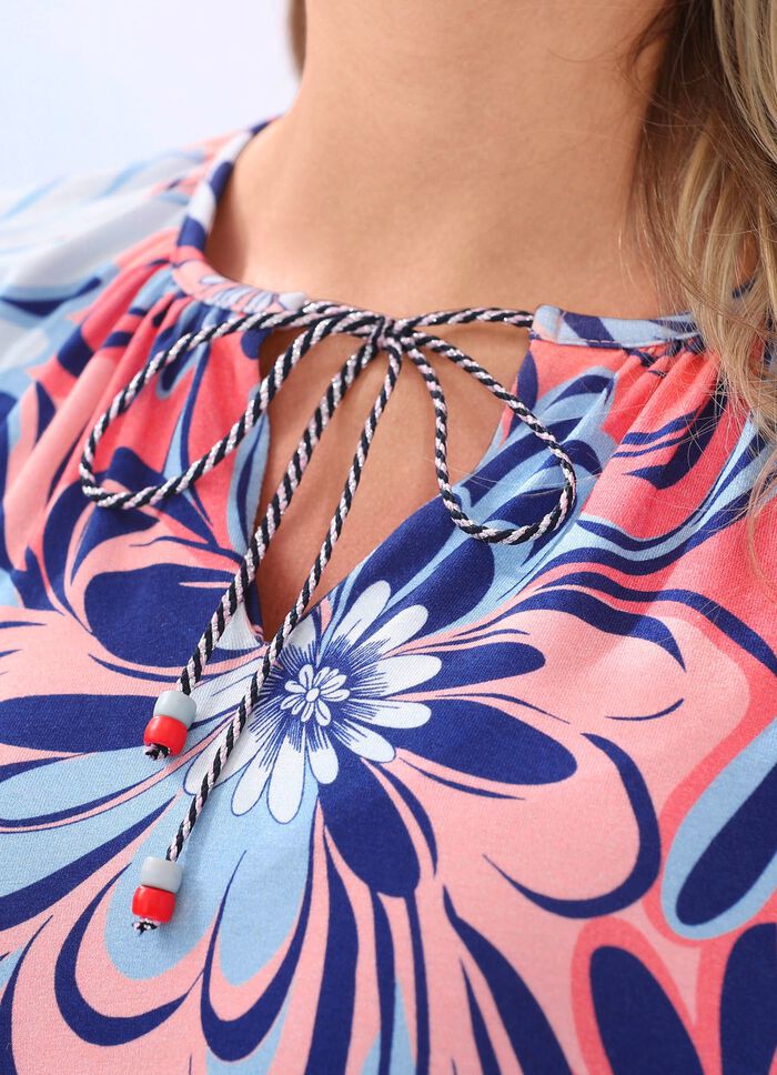 Helm&ouml;nstrad skjorta med V-slits 