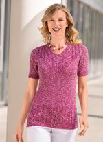 Tr&ouml;ja av melerad garn FUCHSIA