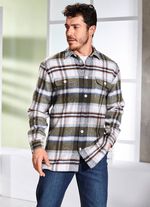 Rutig &ouml;verskjorta KAKI-ULLVIT RUTIG