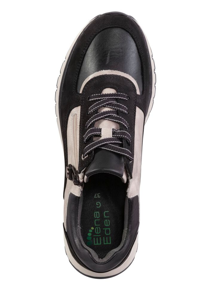 ELENA EDEN, trendiga damsneakers, vidd G, med uttagbar fotb&auml;dd SVART KISEL