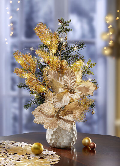 Upplyst julstjärna arrangemang, , large