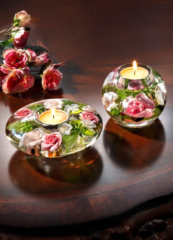 V&auml;rmeljush&aring;llare av munbl&aring;st glas 