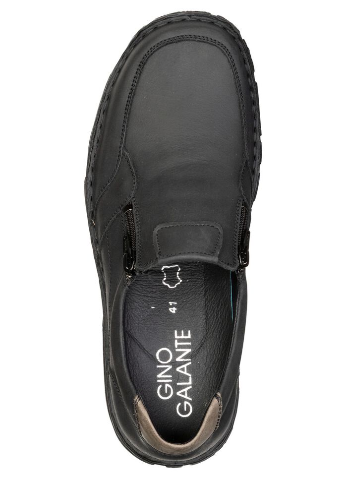 GINO GALANTE, klassiska herrtofflor, med uttagbar fotb&auml;dd SVART