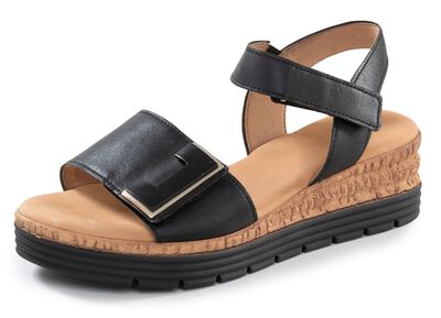 Gabor, moderiktiga damsandaler, vidd G, med res&aring;rband 