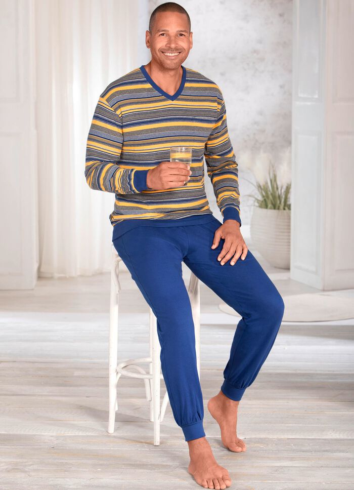 Pyjamas med V-ringning och muddar 