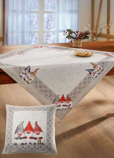Bord- och rumsdekoration med gnommotiv 