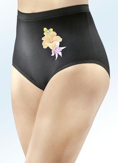 Paket med fem blommiga trosor, , large