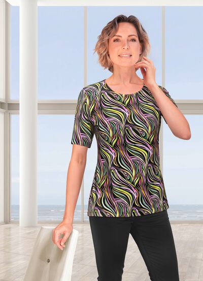 Skjorta med rund halsringning 