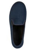 Bekv&auml;ma herrtofflor, bredd H, med anatomiskt formad fotb&auml;dd 