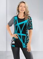 Allover m&ouml;nstrad skjorta i 2 f&auml;rger 