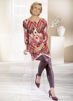 Leggings i en fin glansig look AUBERGINE